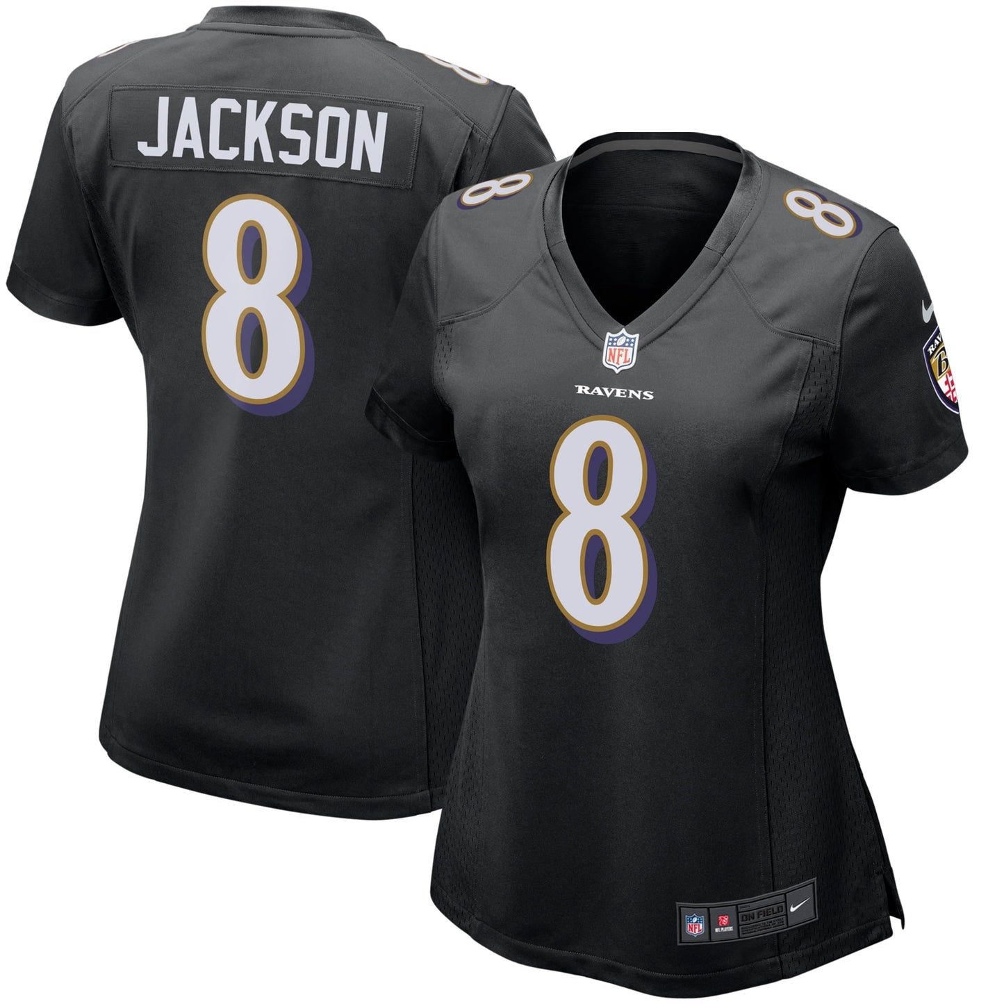 Women's Nike Lamar Jackson Black Baltimore Ravens Game Event Jersey