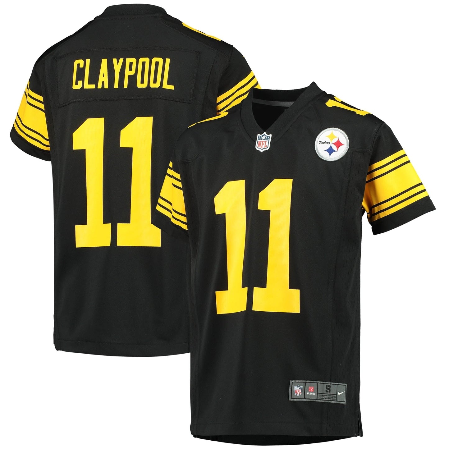Youth Nike Chase Claypool Black Pittsburgh Steelers Alternate Player Game Jersey