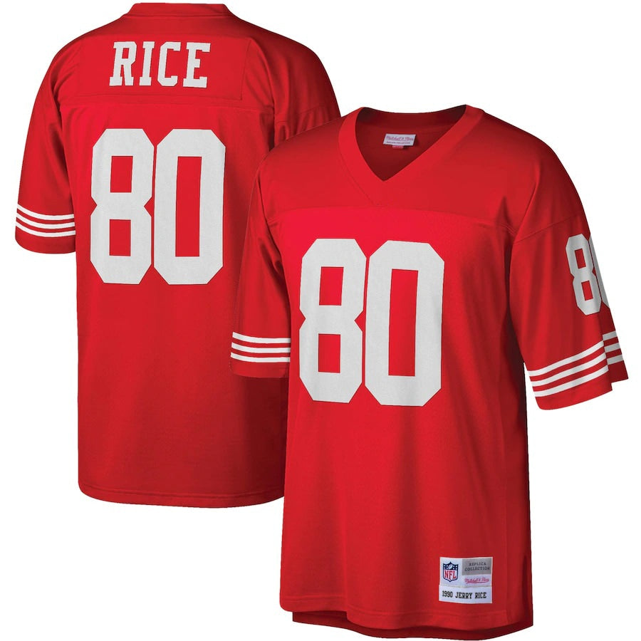 Jerry Rice San Francisco 49ers Mitchell & Ness Big & Tall 1990 Retired Player Replica Jersey - Scarlet