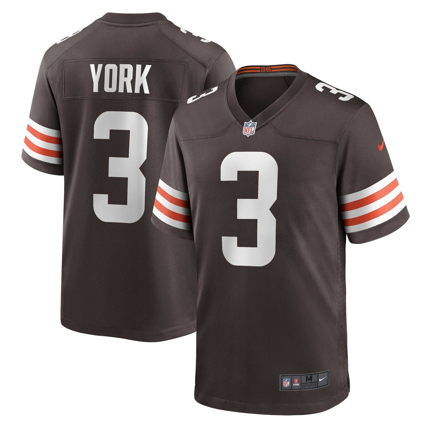 Men's Nike Cade York Brown Cleveland Browns Game Player Jersey