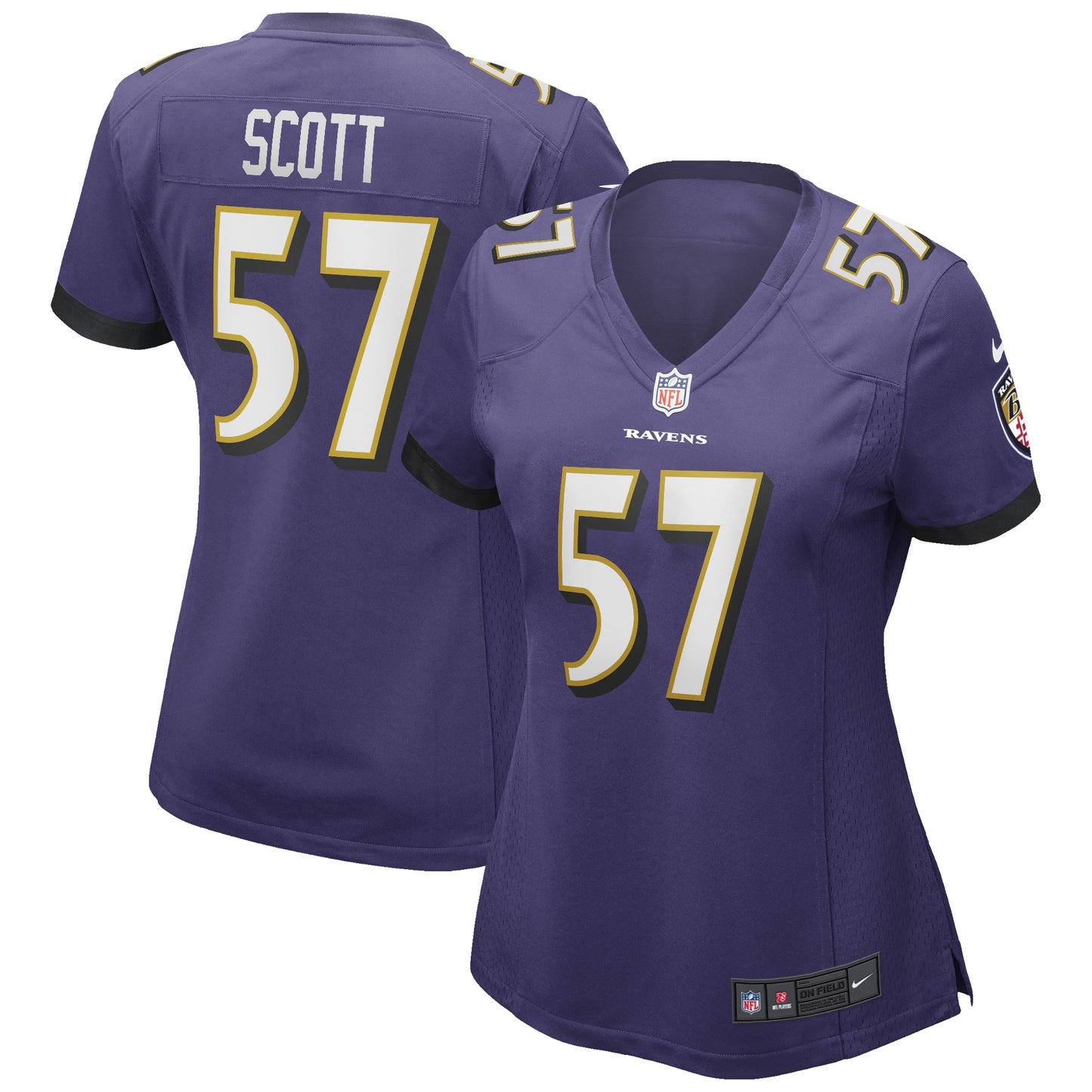 Bart Scott Baltimore Ravens Nike Women's Game Retired Player Jersey - Purple