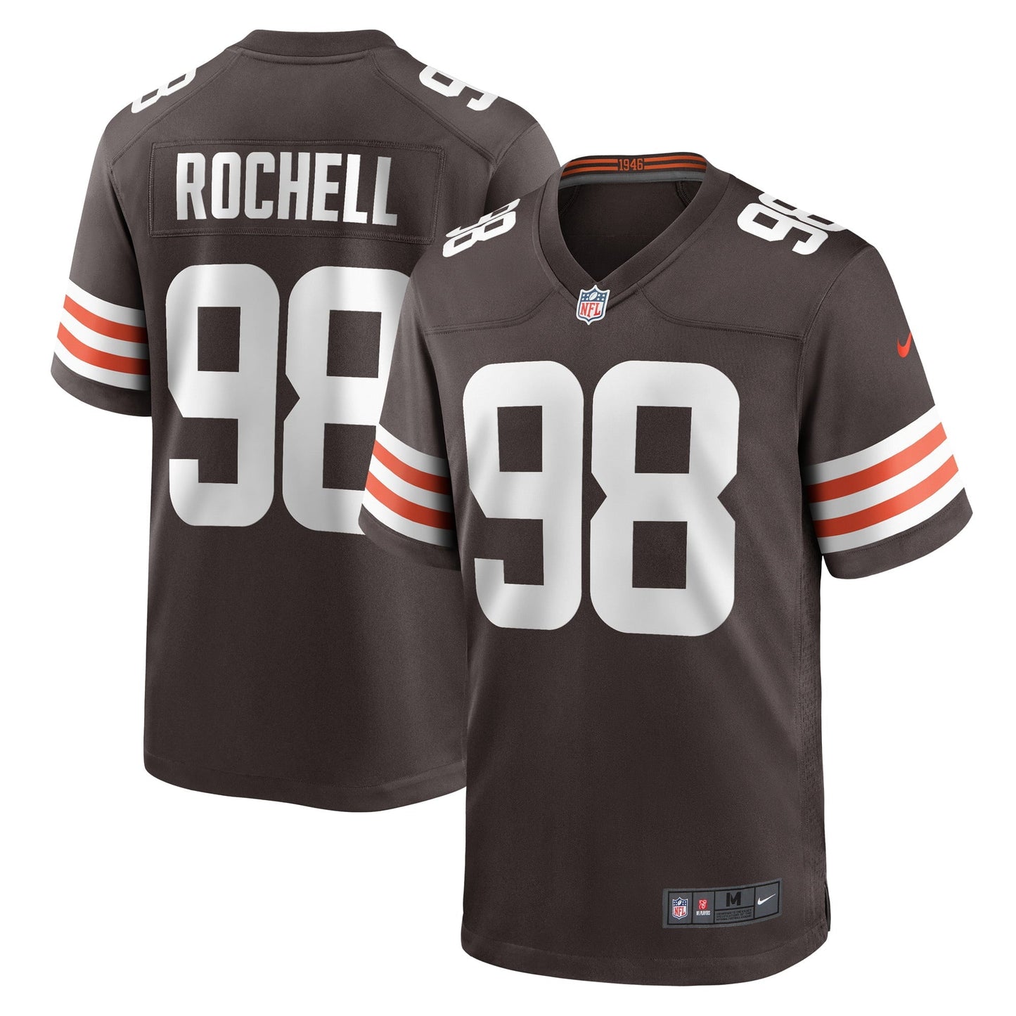 Men's Nike Isaac Rochell Brown Cleveland Browns Game Player Jersey
