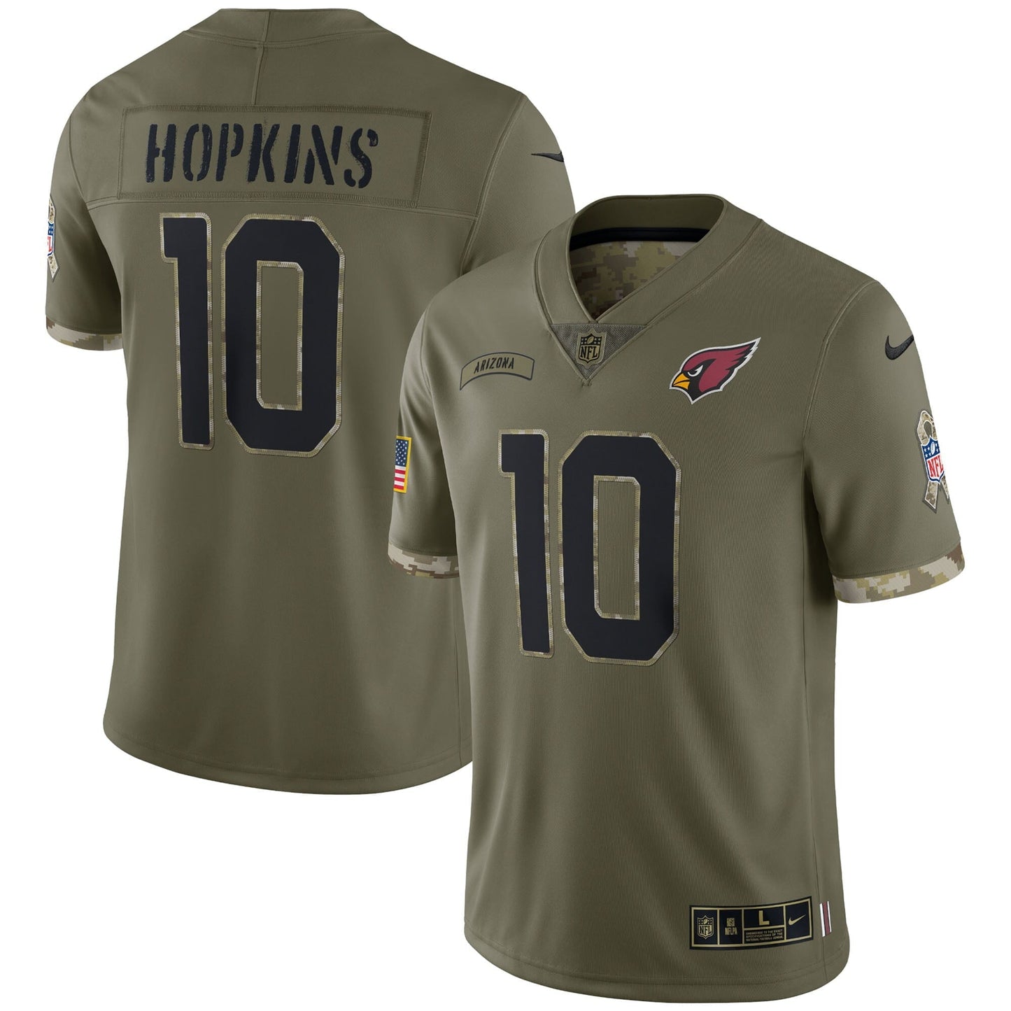 Men's Nike DeAndre Hopkins Olive Arizona Cardinals 2022 Salute To Service Limited Jersey